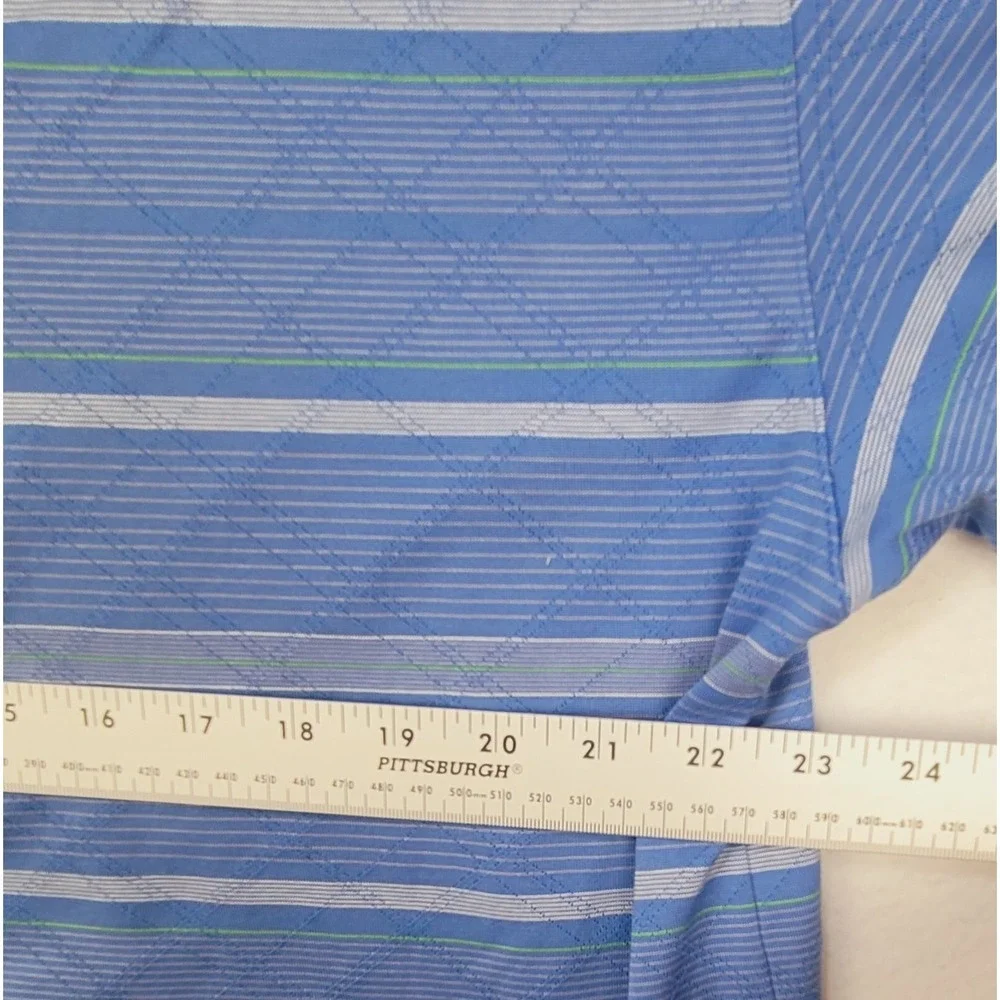 Nike Golf Tiger Woods Mens Polo Shirt XL Blue Striped Torey Pines‎ US Open